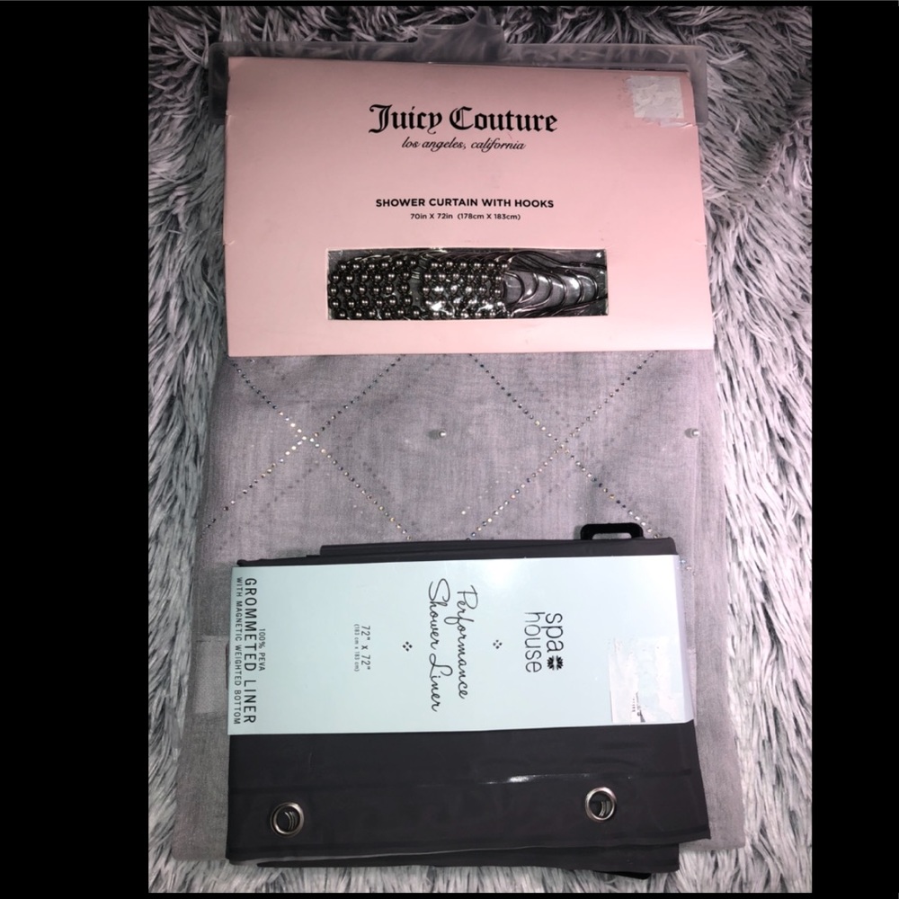 NEW Juicy Couture Shower Courtain & Shower Liner - Picture 1 of 6